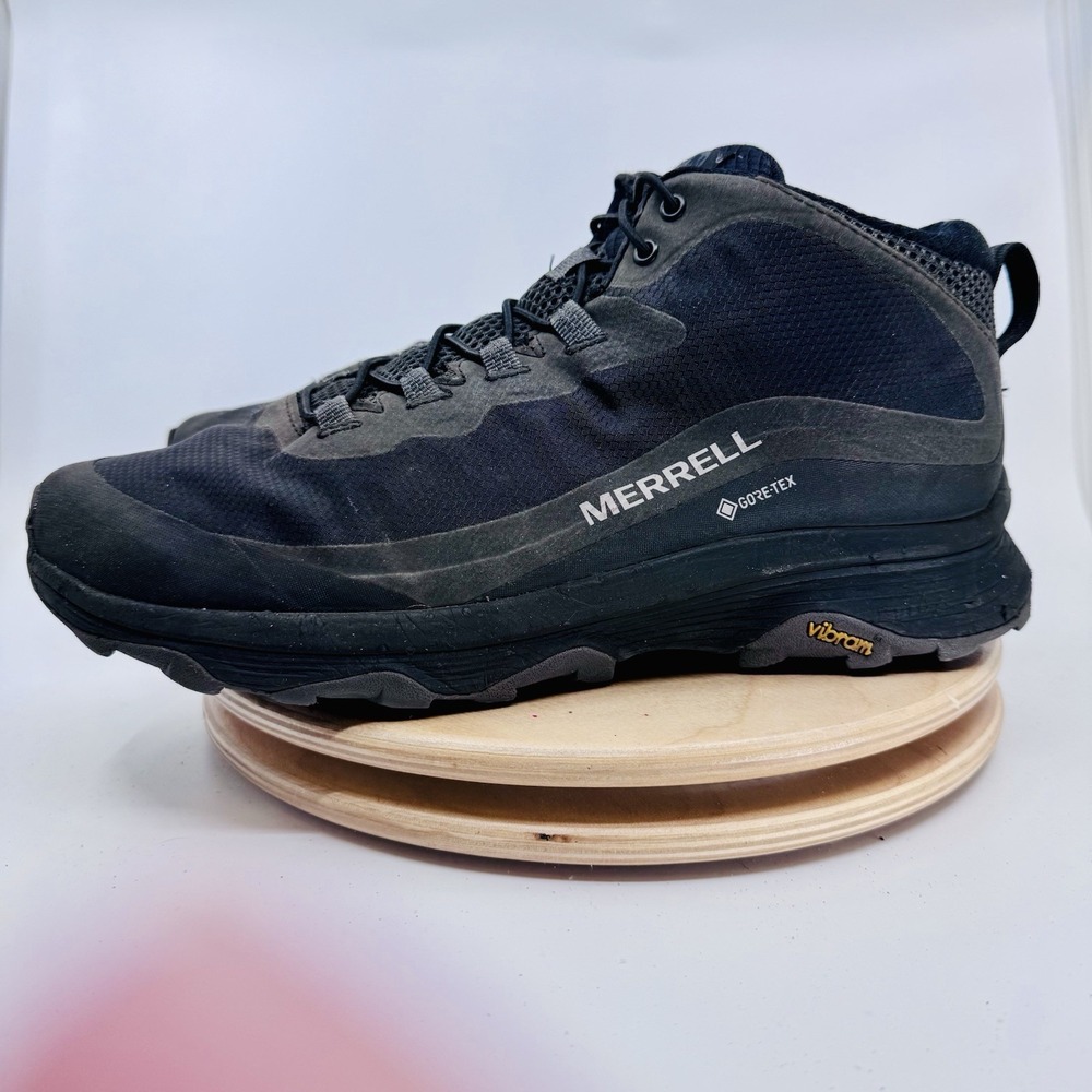Merrell Moab Speed Mid GTX Boots Mens 10.5 Black Gore-Tex Hiking Shoes